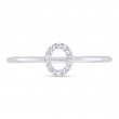 0.04Ct 14K White Gold Diamond Lady's Ring - Initial O