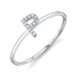 0.04Ct 14K White Gold Diamond Lady's Ring - Initial P