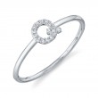 0.04Ct 14K White Gold Diamond Lady's Ring - Initial Q