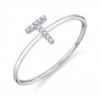 0.03Ct 14K White Gold Diamond Lady's Ring - Initial T