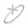 0.05Ct 14K White Gold Diamond Lady's Ring - Initial X