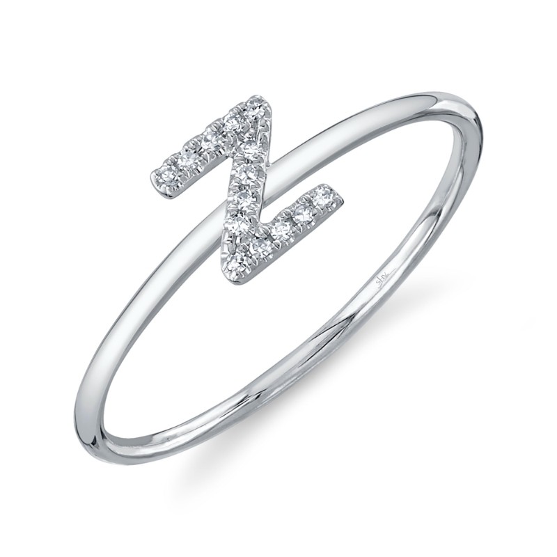 0.05Ct 14K White Gold Diamond Lady's Ring - Initial Z