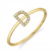 0.05Ct 14K Yellow Gold Diamond Lady's Ring - Initial D