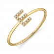 0.05Ct 14K Yellow Gold Diamond Lady's Ring - Initial E