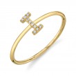 0.03Ct 14K Yellow Gold Diamond Lady's Ring - Initial I