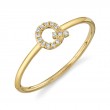 0.04Ct 14K Yellow Gold Diamond Lady's Ring - Initial Q