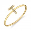 0.03Ct 14K Yellow Gold Diamond Lady's Ring - Initial T