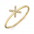 0.05Ct 14K Yellow Gold Diamond Lady's Ring - Initial X