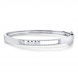 0.42Ct 14K White Gold Diamond Slider Bangle