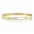 0.42Ct 14K Yellow Gold Diamond Slider Bangle