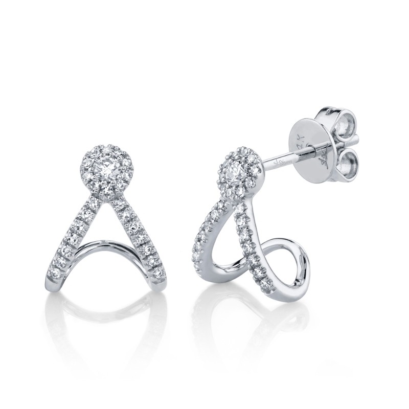 0.20Ct 14K White Gold Diamond Earrings