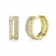 0.58Ct 14K Yellow Gold Diamond Baguette Hoop Earrings