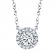 0.20Ct-Ctr(Round) 0.05Ct-Side 14K White Gold Diamond Necklace