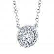 0.20Ct-Ctr(Round) 0.05Ct-Side 14K White Gold Diamond Necklace