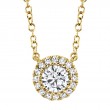 0.20Ct-Ctr(Round) 0.05Ct-Side 14K Yellow Gold Diamond Necklace
