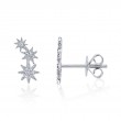 0.06Ct 14K White Gold Diamond Star Stud Earrings