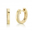 0.08Ct 14K Yellow Gold Diamond Huggie Earrings