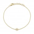 0.03ct 14k Yellow Gold Diamond Star of David Bracelet