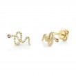 0.13Ct Diamond & 0.03Ct Ruby 14K Yellow Gold Snake Stud Earrings
