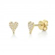 0.10Ct Diamond Pave Heart Stud Earrings