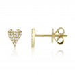 0.10Ct Diamond Pave Heart Stud Earrings