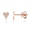 0.10Ct Diamond Pave Heart Stud Earrings