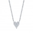 0.05ct 14k White Gold Diamond Pave Heart Necklace