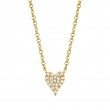 0.05ct 14k Yellow Gold Diamond Pave Heart Necklace