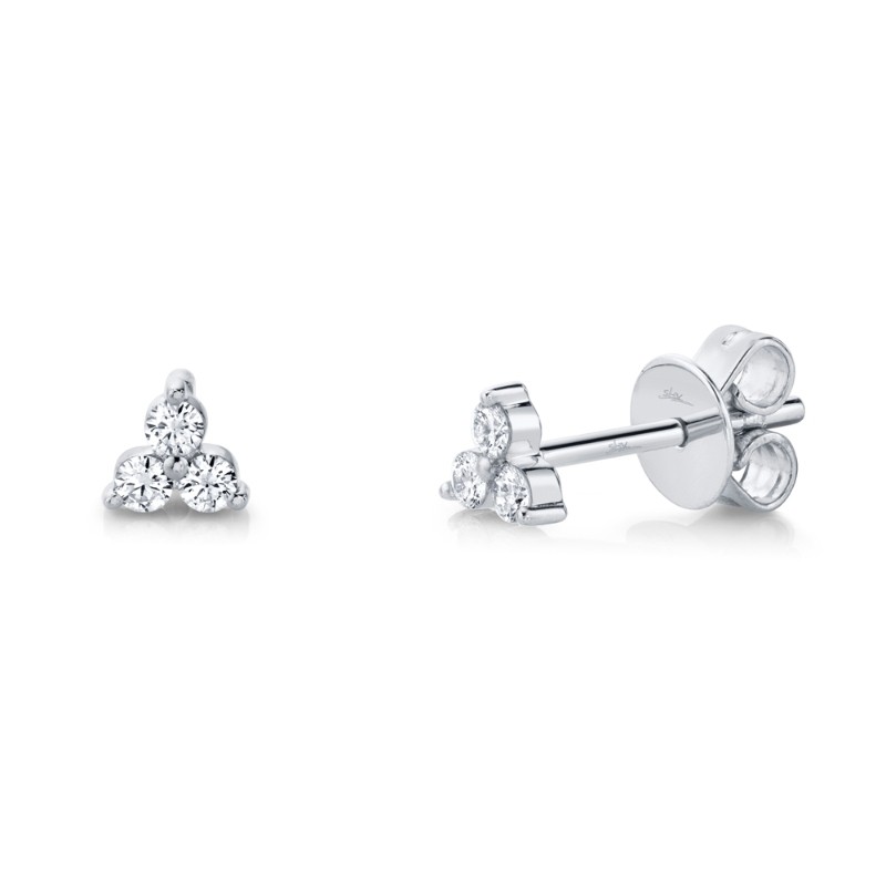 0.15Ct 14K White Gold Diamond Stud Earrings
