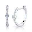 0.13Ct 14K White Gold Diamond Bezel Hoop Earrings
