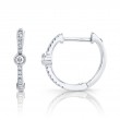 0.13Ct 14K White Gold Diamond Bezel Hoop Earrings