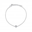 0.05Ct 14K White Gold Diamond Pave Heart Bracelet