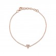 A 14K Rose Gold Station Bracelet With A Pave-Set Diamond Heart Weighing .05 Carat Total. G/H, Vs-Si