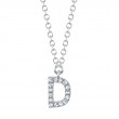 0.05Ct 14K White Gold Diamond Necklace - Initial D