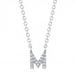 14k White Gold 0.04ctw Diamond Initial Necklace