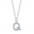 0.05Ct 14K White Gold Diamond Necklace - Initial Q