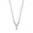 0.03Ct 14K White Gold Diamond Necklace - Initial Y