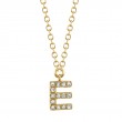 14K Yellow gold initial E pendant