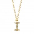0.03Ct 14K Yellow Gold Diamond Necklace - Initial I