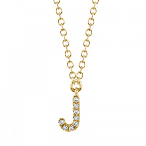 14K Yellow Gold Diamond Initial 