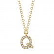 0.05Ct 14K Yellow Gold Diamond Necklace - Initial Q