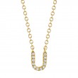 0.04Ct 14K Yellow Gold Diamond Necklace - Initial U