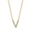 0.03Ct 14K Yellow Gold Diamond Necklace - Initial V