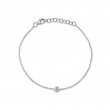 0.06Ct 14K White Gold Diamond Bezel Bracelet