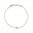 0.06Ct 14K Rose Gold Diamond Bezel Bracelet