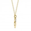 0.09Ct 14K Yellow Gold Diamond Paw Necklace