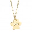 0.09Ct 14K Yellow Gold Diamond Paw Necklace