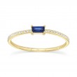 0.08Ct Diamond & 0.17Ct Blue Sapphire 14K Yellow Gold Lady'S Ring