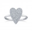 0.26Ct 14K White Gold Diamond Pave Heart Lady's Ring