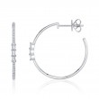 0.39Ct 14K White Gold Diamond Baguette Hoop Earrings